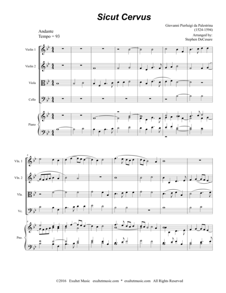 Sicut Cervus For String Quartet And Piano Page 2