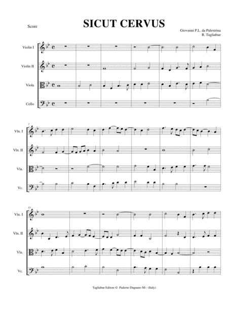 Sicut Cervus For String Quartet With Parts Page 2