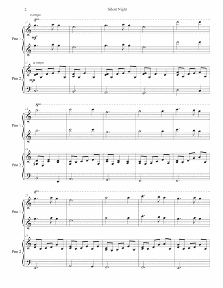 Silent Night 1 Piano 4 Hands Page 2