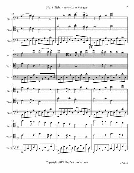 Silent Night Away In A Manger Cello Trio Page 2