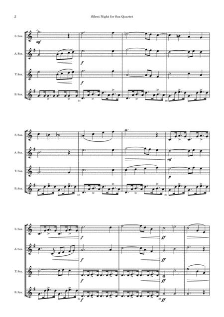 Silent Night Blues Shuffle For Sax Quartet Easy Page 2