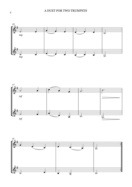 Silent Night Christmas Duet For Two Trumpets Page 2