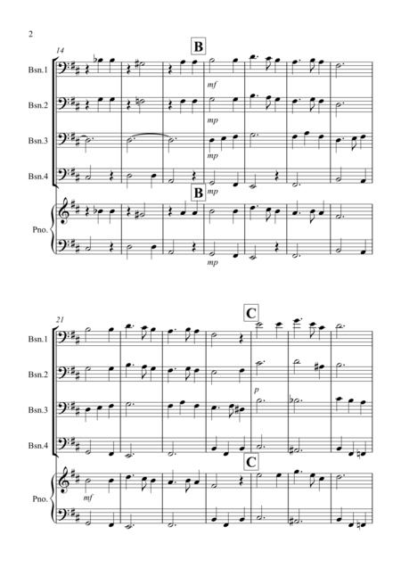 Silent Night For Bassoon Quartet Page 2