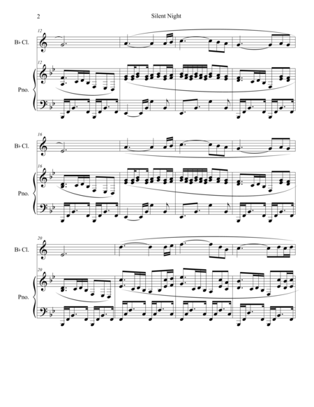 Silent Night For Clarinet And Piano Page 2