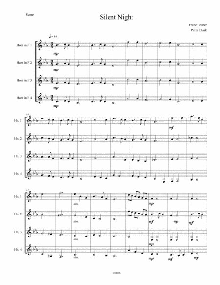 Silent Night For Horn Quartet Page 2