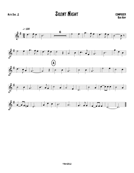 Silent Night For Sax Quartet Page 2