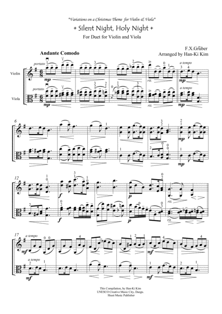 Silent Night Holy Night For Violin And Viola Page 2