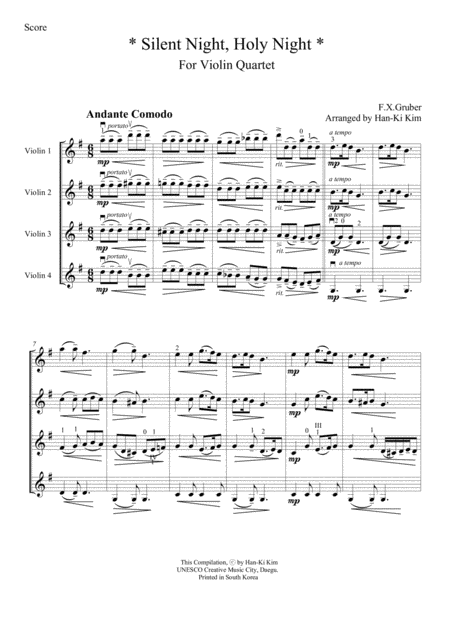 Silent Night Holy Night Violin Quartet Page 2