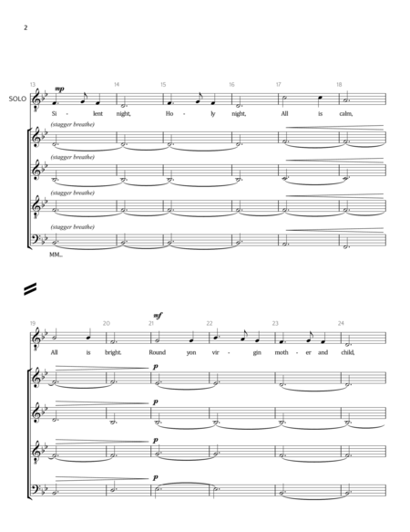 Silent Night Satb With Baritone Solo Page 2