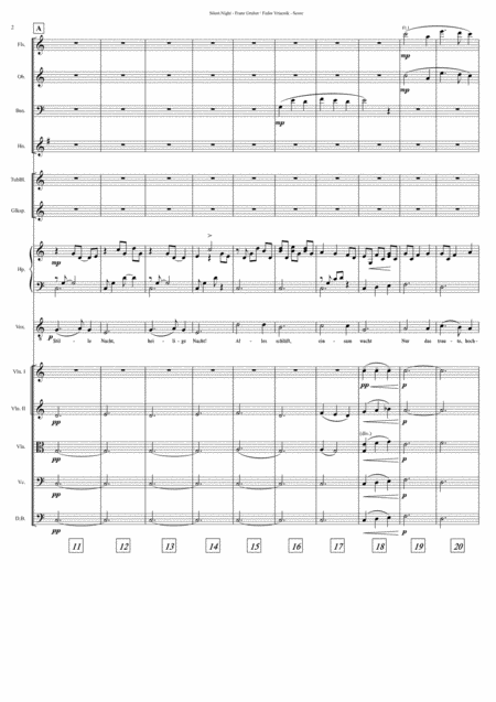 Silent Night Stille Nacht Chamber Orchestra Solo Vocal Score Only Page 2