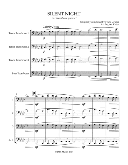 Silent Night Trombone Quartet Page 2