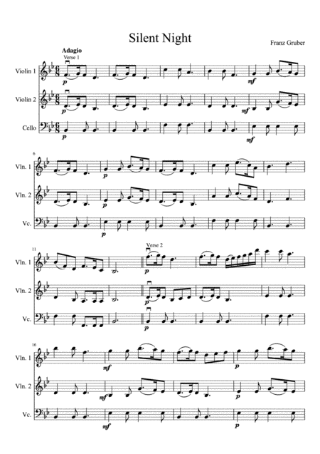 Silent Night Two Violins And Cello Page 2