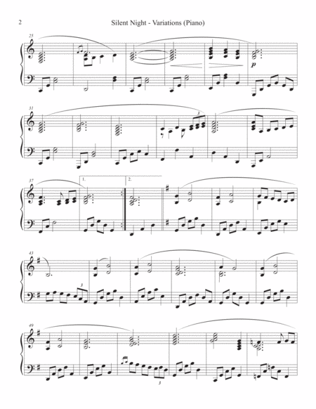 Silent Night Variations Piano Trio Piano Part Page 2