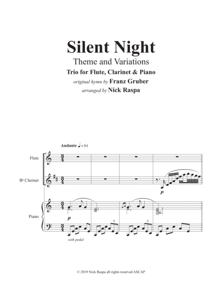 Silent Night Variations Trio For Flute Clarinet Piano Adv Int Page 2