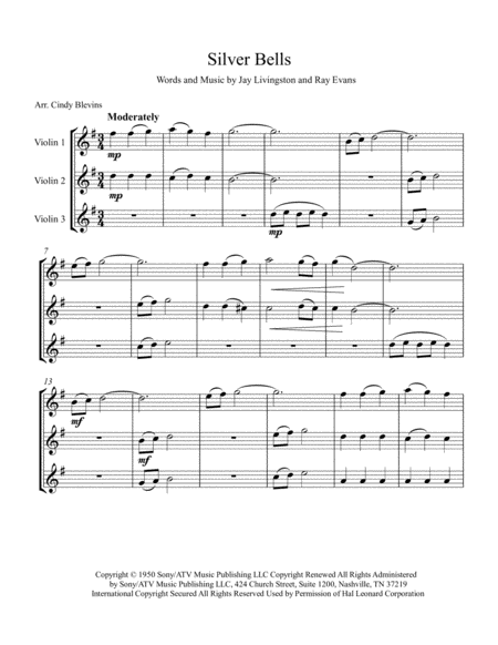 Silver Bells Arranged For Violin Trio Page 2