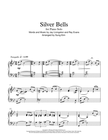 Silver Bells For Piano Solo Page 2