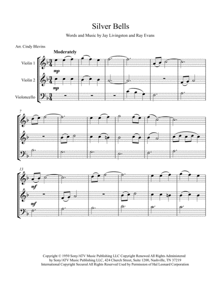 Silver Bells For Two Violins And Cello Page 2