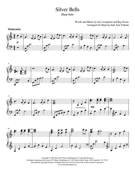 Silver Bells Harp Solo Page 2