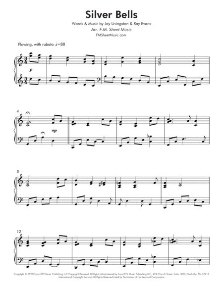 Silver Bells Intermediate Lyrical Piano Page 2