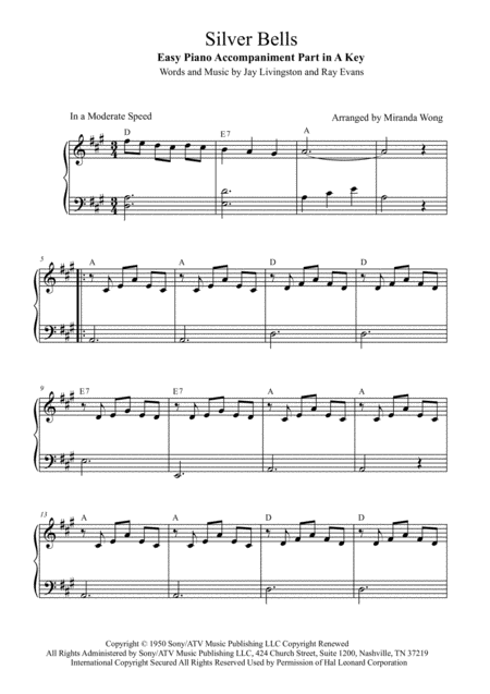 Silver Bells Violin And Piano In A Key With Chords Page 2