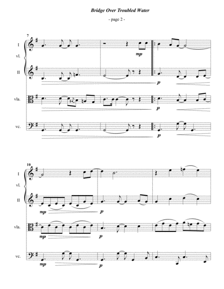 Simon Garfunkel Bridge Over Troubled Water For String Quartet Page 2