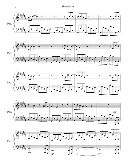 Simple Man Piano Solo Page 2