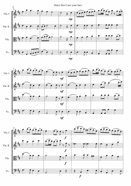 Since First I Saw Your Face With Variations For String Quartet Page 2