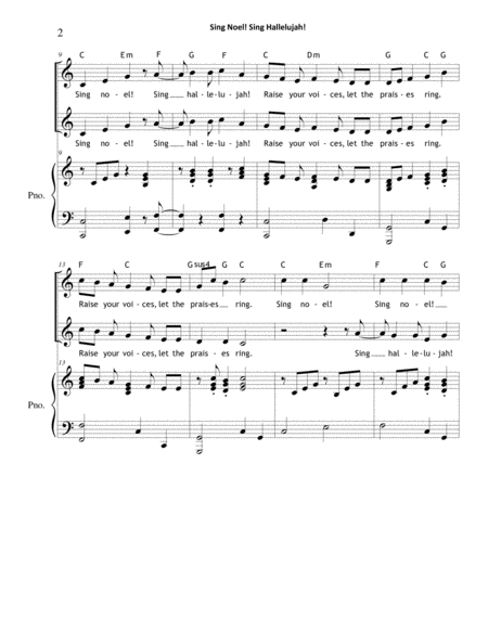 Sing Noel Sing Hallelujah Sa 2 Part Page 2