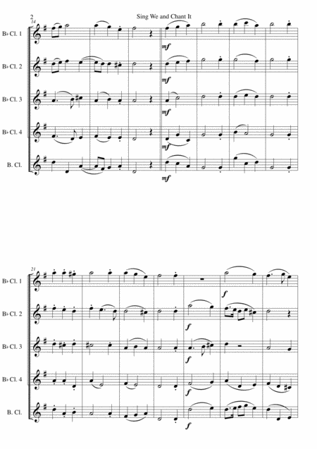 Sing We And Chant It With Variations For Clarinet Quintet 4 B Flats And 1 Bass Page 2