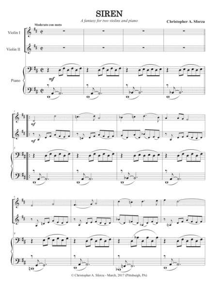 Siren For Two Violins And Piano Page 2