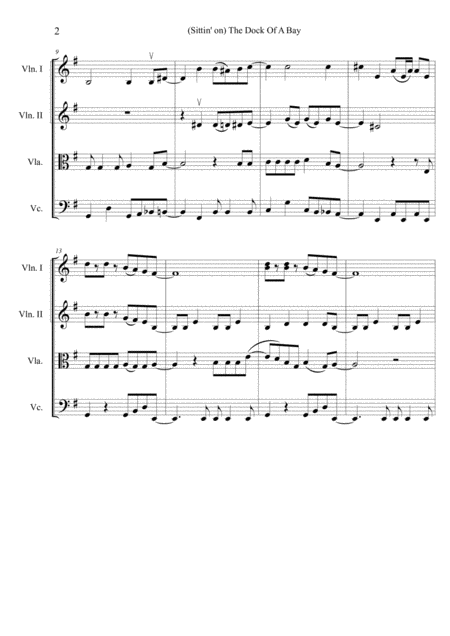 Sittin On The Dock Of The Bay Arranged For String Quartet Page 2