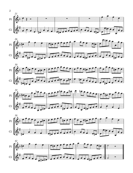 Six Canons For Flute Clarinet Duet No 6 In D Minor Page 2