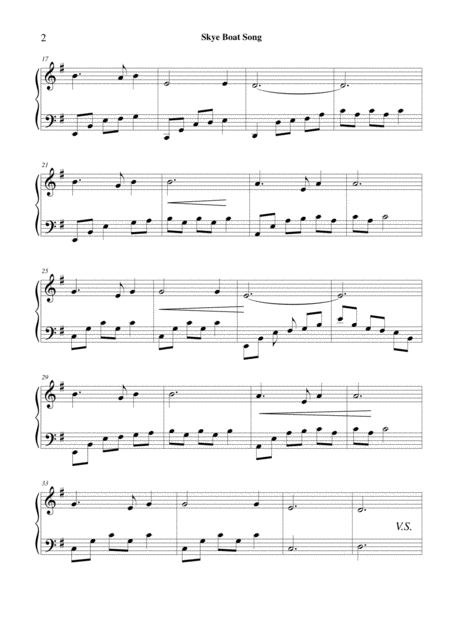 Skye Boat Song Folk Harp Solo Page 2