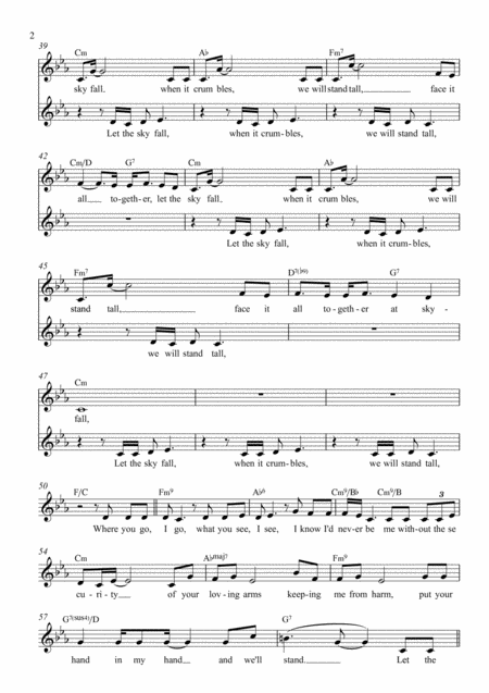 Skyfall Lead Sheet For Singalongs Page 2