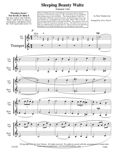 Sleeping Beauty Waltz Arrangements Level 2 Thru 5 For Trumpet Written Acc Page 2