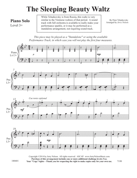 Sleeping Beauty Waltz Tchaikovsky 3 For 1 Piano Arrangements Page 2