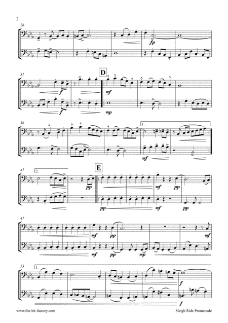 Sleigh Ride Easy Swing Euphonium Duet Page 2