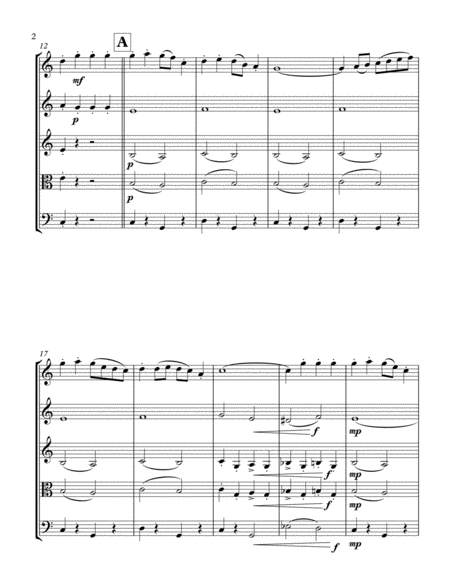 Sleigh Ride String Quartet Orchestra Score And Parts Page 2