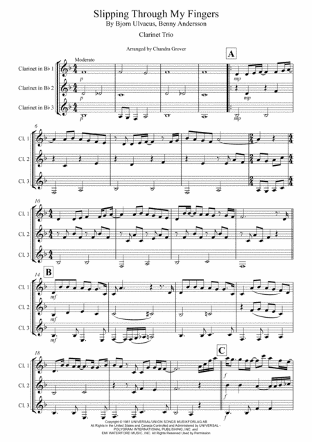 Slipping Through My Fingers Clarinet Trio Page 2