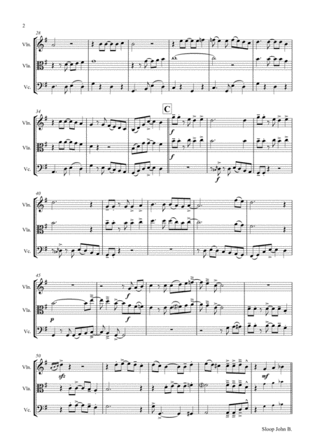 Sloop John B Caribian Folk Song String Trio Page 2