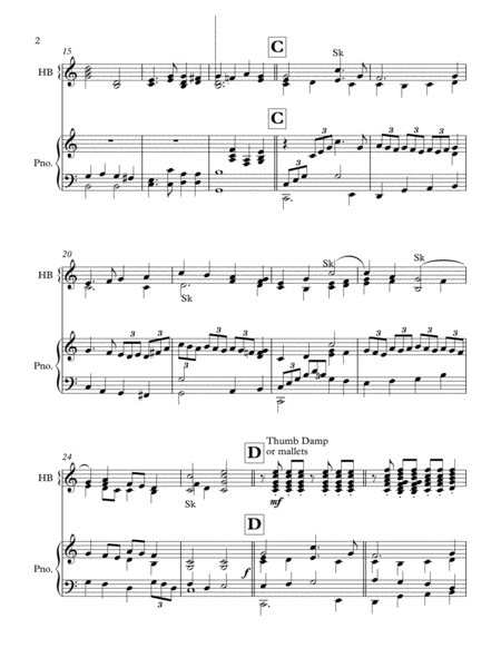 Small Handbell Choir Lift High The Cross 3 Octaves Piano Page 2
