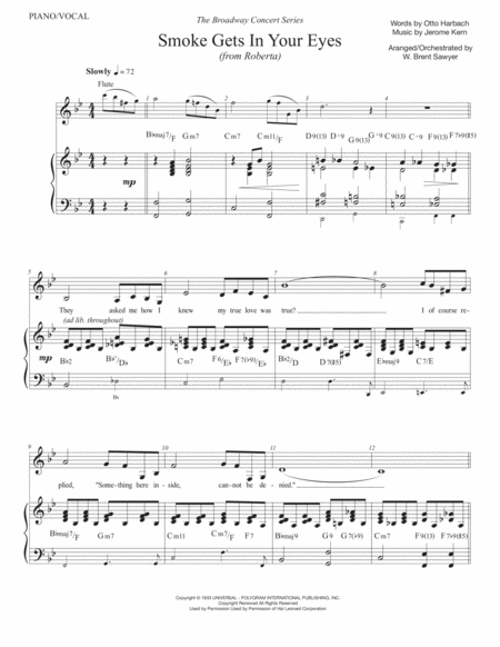 Smoke Gets In Your Eyes Piano Vocal Score Page 2