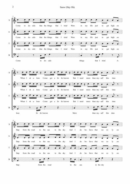 Snow Hey Oh A Capella Satb Page 2