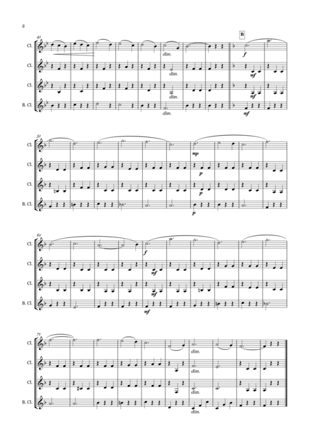 Snowdrops Waltz For Clarinet Quartet Page 2