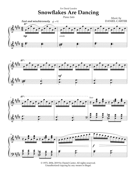 Snowflakes Are Dancing Piano Solo Page 2