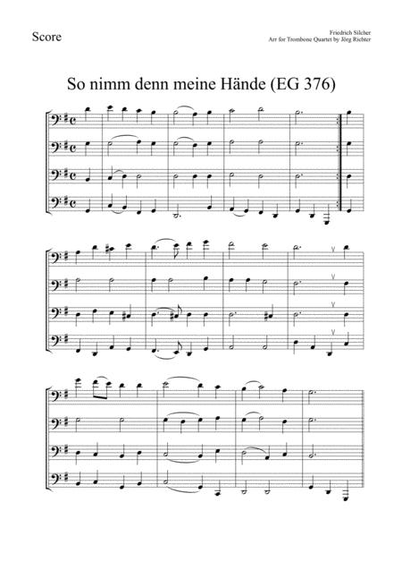 So Take My Hands So Nimm Denn Meine Hnde For Trombone Quartet Page 2