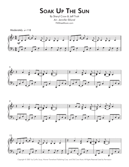 Soak Up The Sun Early Intermediate Piano Page 2