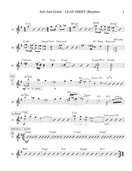 Soft And Gentle Lead Sheet Page 2