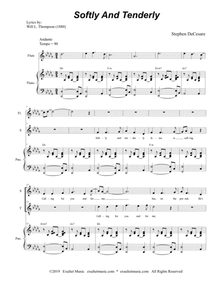 Softly And Tenderly Duet For Soprano And Tenor Solo Page 2