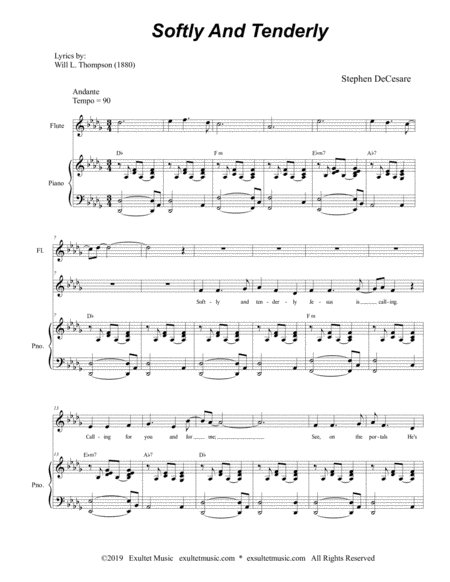 Softly And Tenderly For Vocal Solo Page 2
